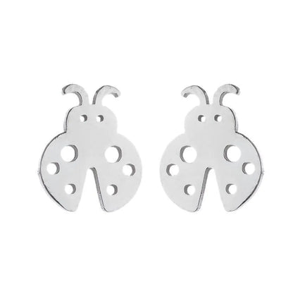 Simple Style Human Gingerbread Apple Stainless Steel Plating Hollow Out Ear Studs 1 Pair