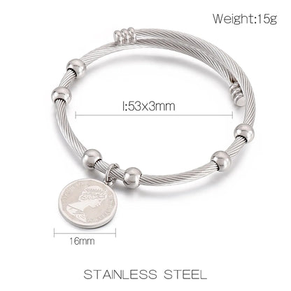 Simple Style Human Titanium Steel 18k Gold Plated Bangle