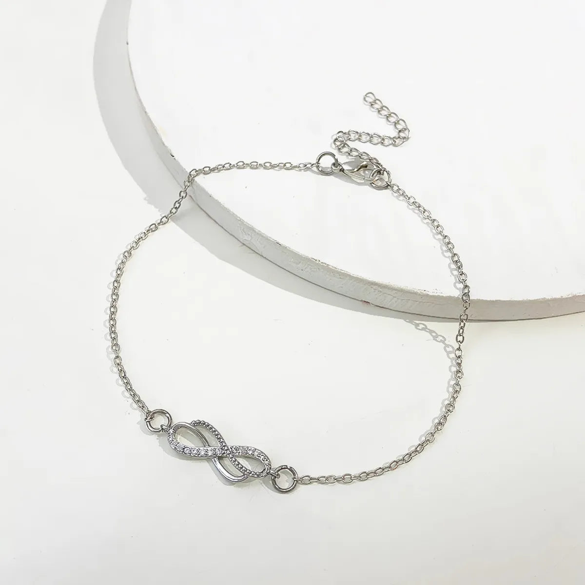 Simple Style Infinity Artificial Gemstones Alloy Wholesale Anklet