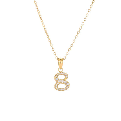 Simple Style Infinity Stainless Steel Plating Inlay Zircon White Gold Plated Gold Plated Pendant Necklace