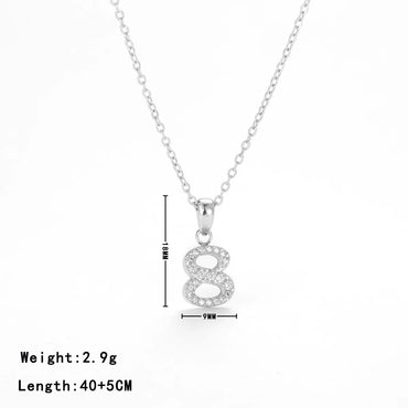 Simple Style Infinity Stainless Steel Plating Inlay Zircon White Gold Plated Gold Plated Pendant Necklace