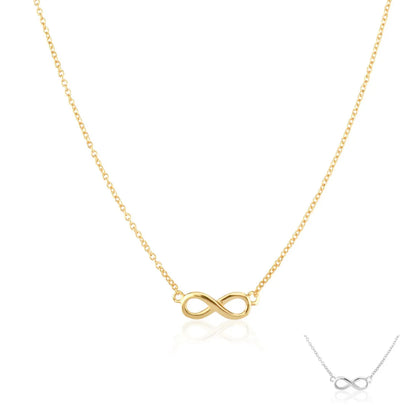 Simple Style Infinity Sterling Silver Plating 18k Gold Plated White Gold Plated Women's Bracelets Necklace