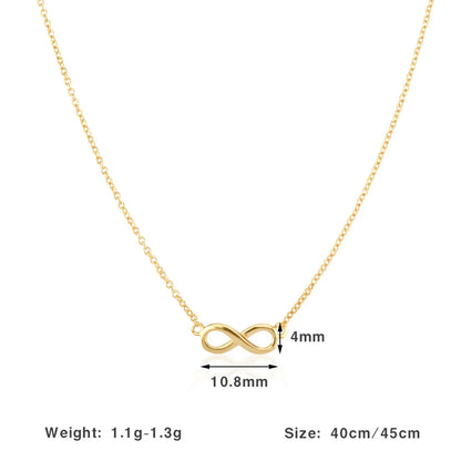 Simple Style Infinity Sterling Silver Plating 18k Gold Plated White Gold Plated Women's Bracelets Necklace