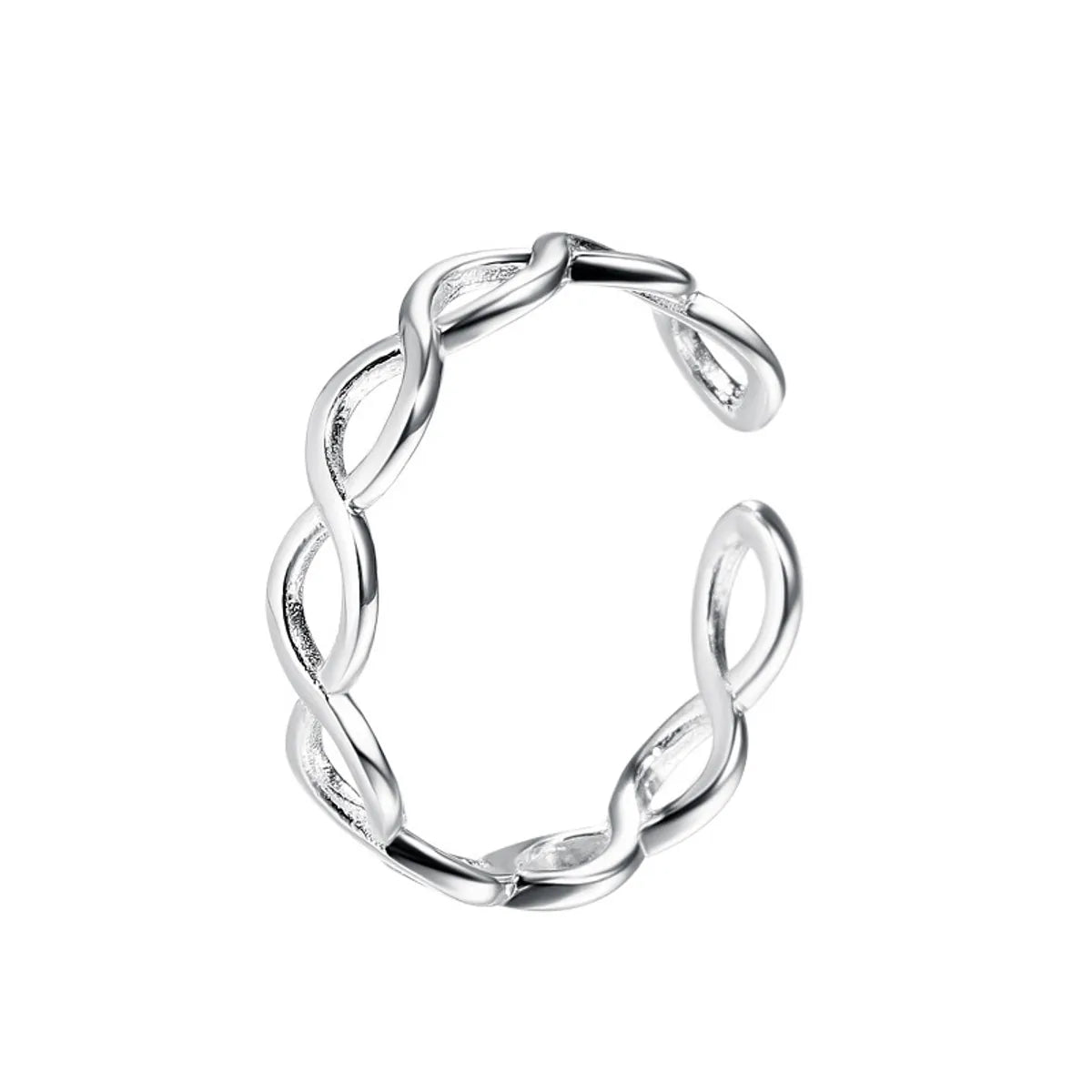 Simple Style Infinity Sterling Silver Plating Open Ring