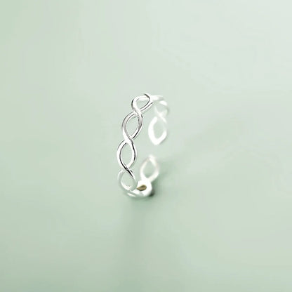 Simple Style Infinity Sterling Silver Plating Open Ring