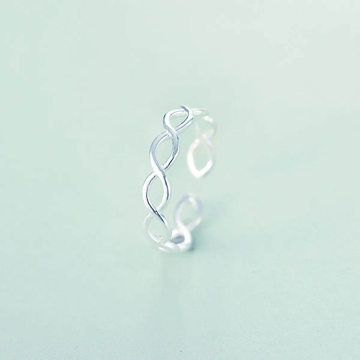 Simple Style Infinity Sterling Silver Plating Open Ring