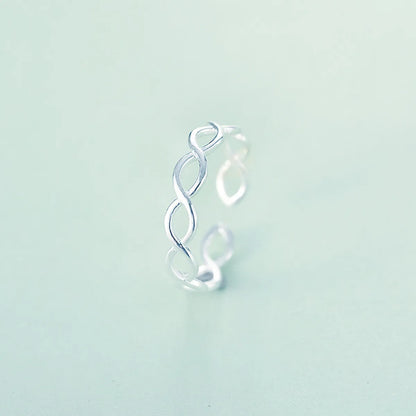 Simple Style Infinity Sterling Silver Plating Open Ring