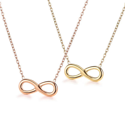 Simple Style Infinity Titanium Steel Plating 18k Gold Plated Necklace