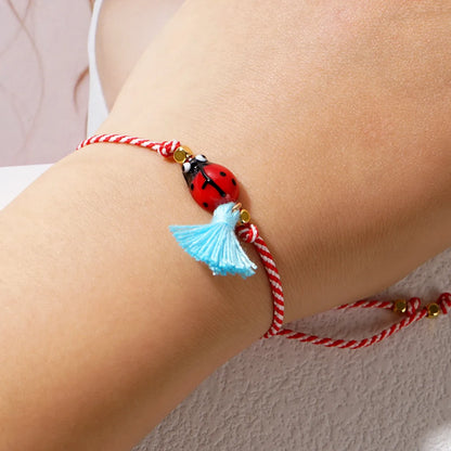 Simple Style Insect Cotton Glass Copper Plating Braid Unisex Drawstring Bracelets