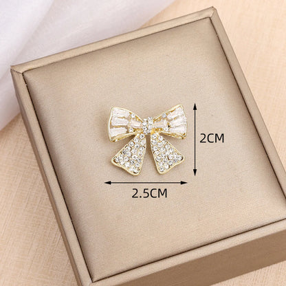 Simple Style Insect Flower Bow Knot Alloy Inlay Zircon Women'S Brooches