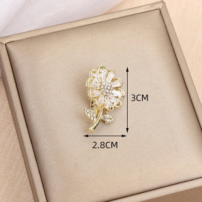 Simple Style Insect Flower Bow Knot Alloy Inlay Zircon Women'S Brooches