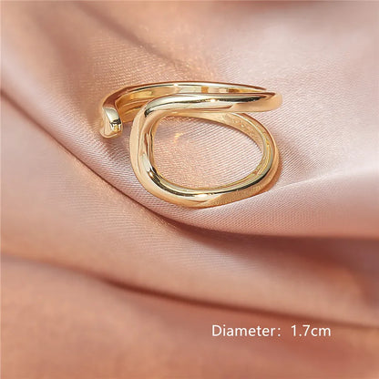 Simple Style Irregular Copper Gold Plated Women'S Open Rings