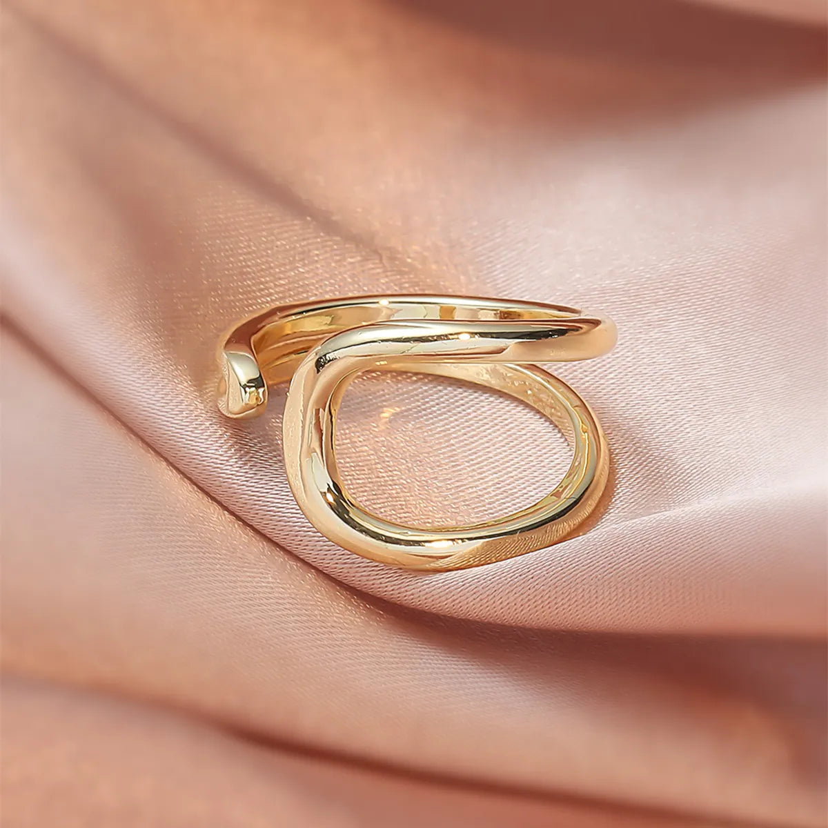 Simple Style Irregular Copper Gold Plated Women'S Open Rings