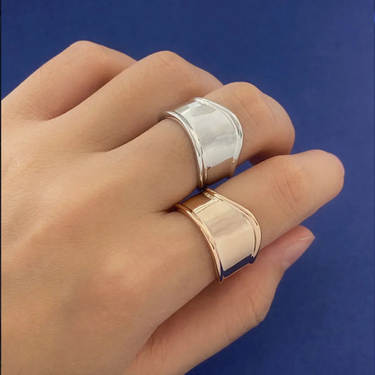 Simple Style Irregular Copper Plating Open Rings