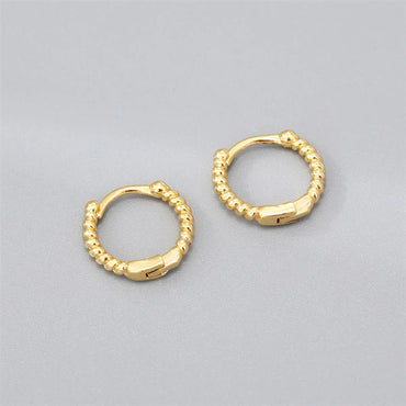 Simple Style Irregular Gold Plated Enamel Artificial Pearls Zircon Women'S Hoop Earrings 1 Pair