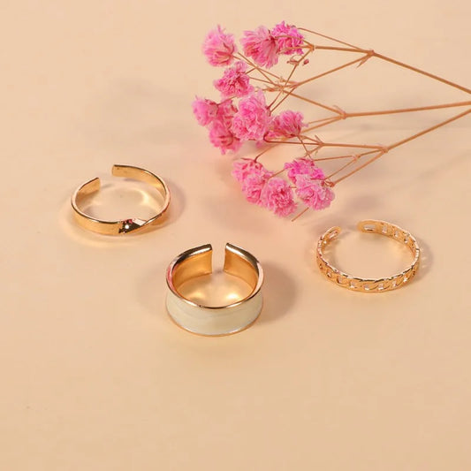 Simple Style Irregular Alloy Iron Enamel Unisex Rings