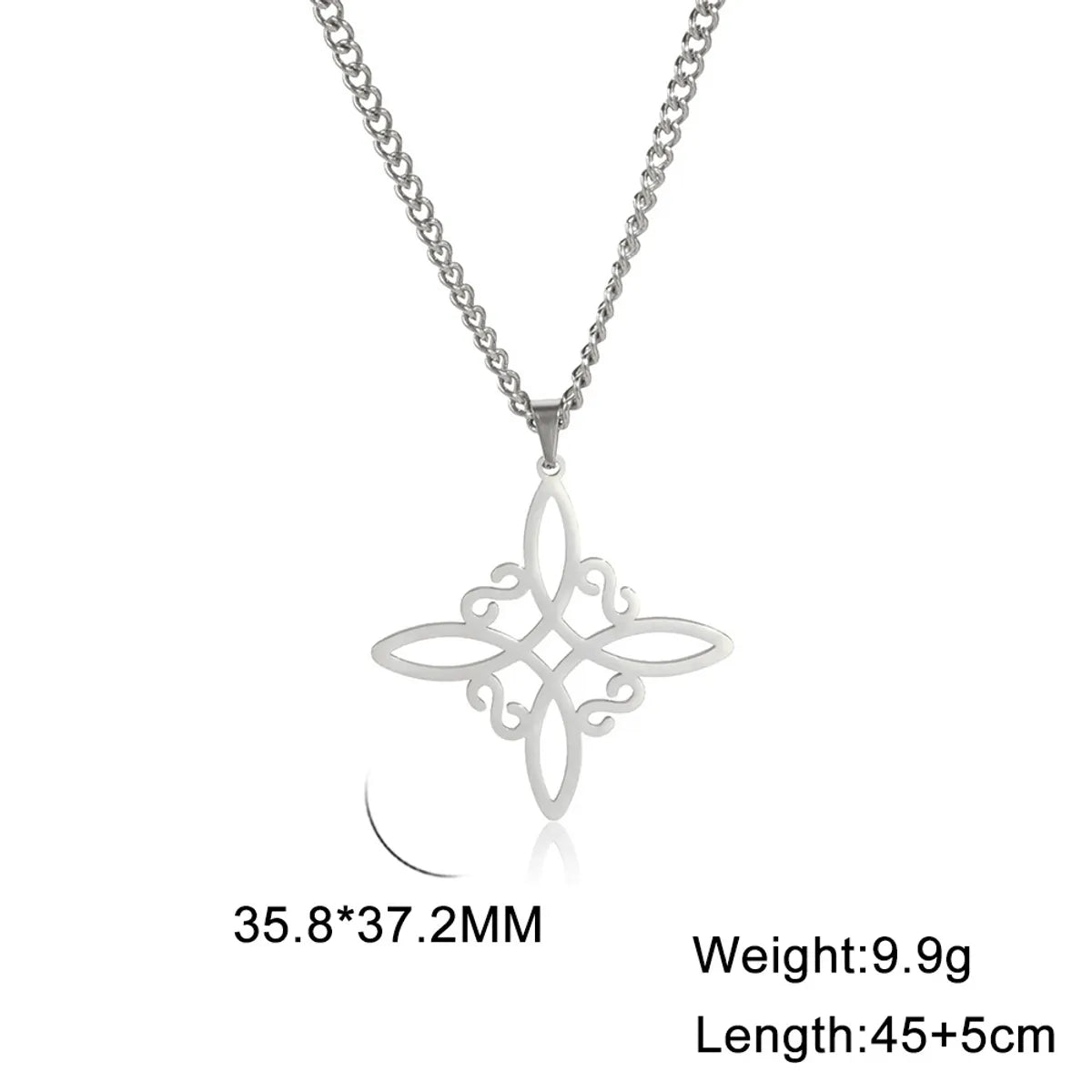 Simple Style Irregular Knot Stainless Steel Titanium Steel Plating Pendant Necklace