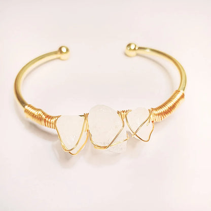 Simple Style Irregular Natural Stone Bangle 1 Piece