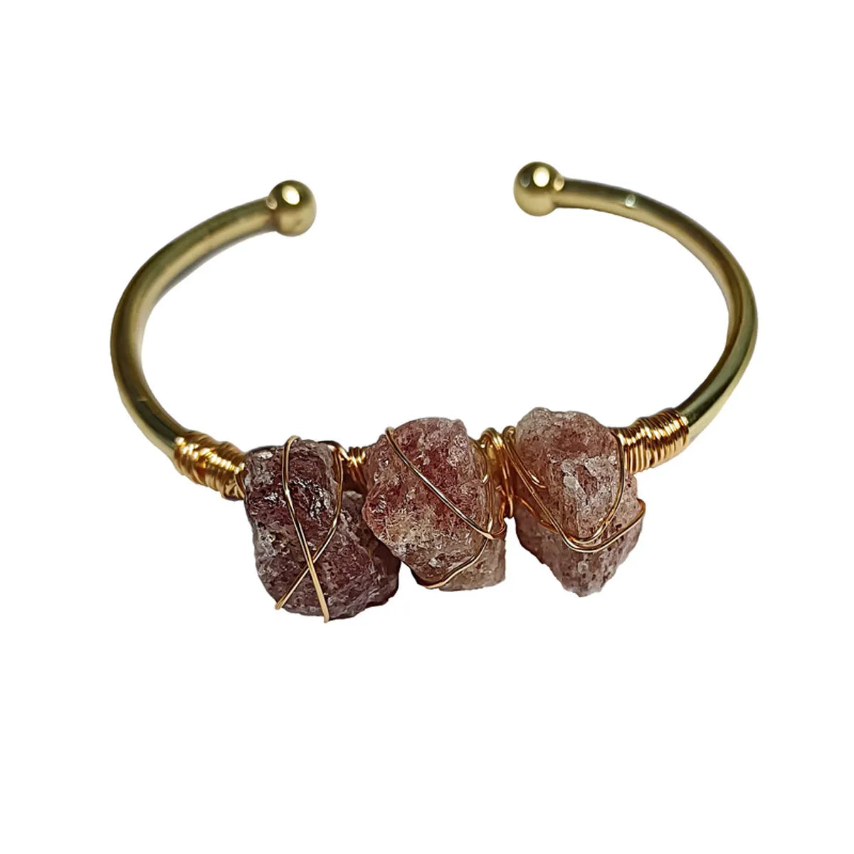 Simple Style Irregular Natural Stone Bangle 1 Piece