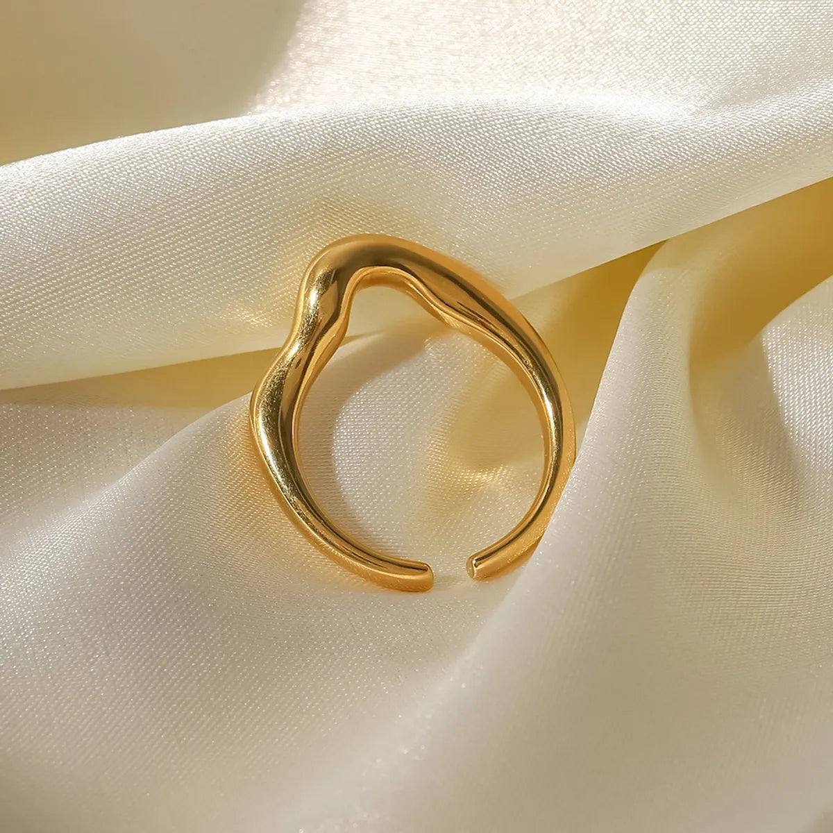 Simple Style Irregular Stainless Steel Gold Plated Gold Plated Open Ring