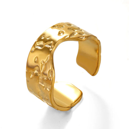 Simple Style Irregular Stainless Steel Plating 18k Gold Plated Open Rings