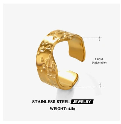 Simple Style Irregular Stainless Steel Plating 18k Gold Plated Open Rings