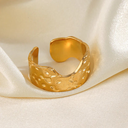 Simple Style Irregular Stainless Steel Plating 18k Gold Plated Open Rings