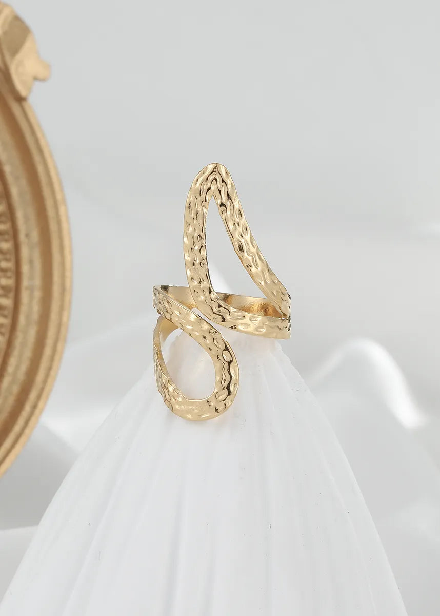 Simple Style Irregular Stainless Steel Plating 18k Gold Plated Rings