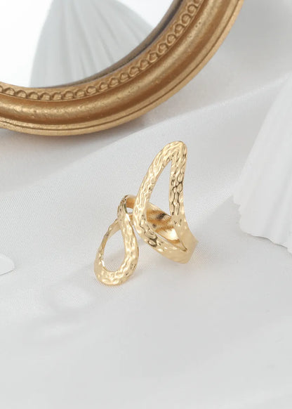 Simple Style Irregular Stainless Steel Plating 18k Gold Plated Rings