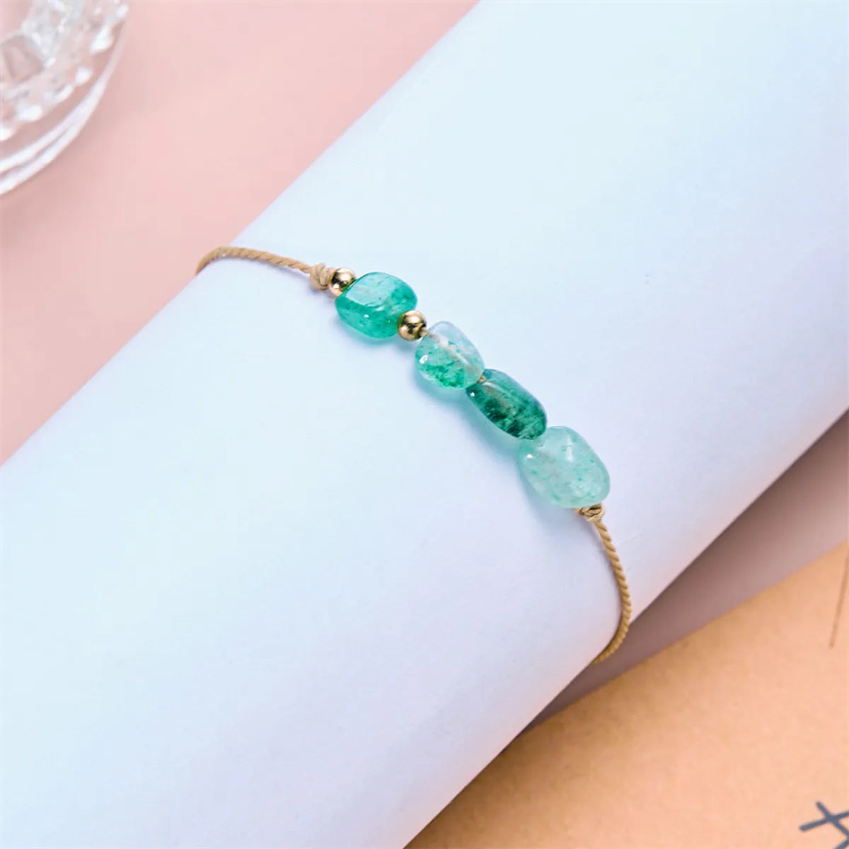 Simple Style Irregular Stone Rope Beaded Plating Women's Bracelets