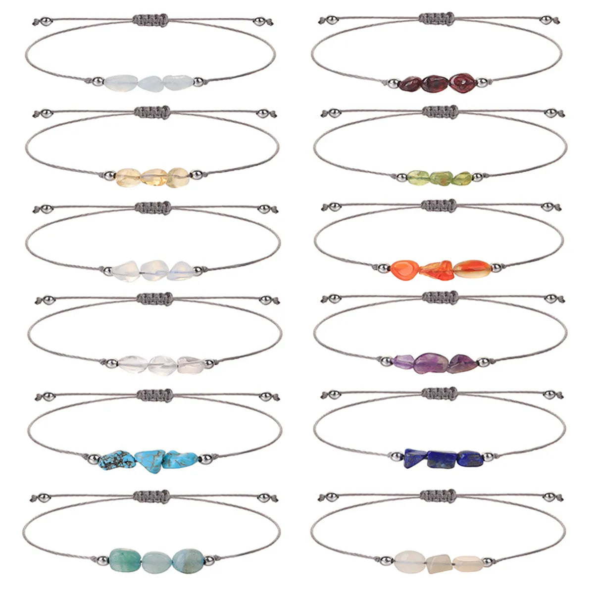 Simple Style Irregular Stone Rope Braid Bracelets