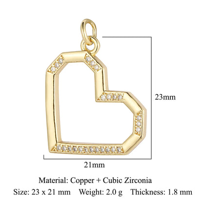 1 Piece Copper Zircon 18K Gold Plated Key