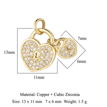 1 Piece Copper Zircon 18K Gold Plated Key