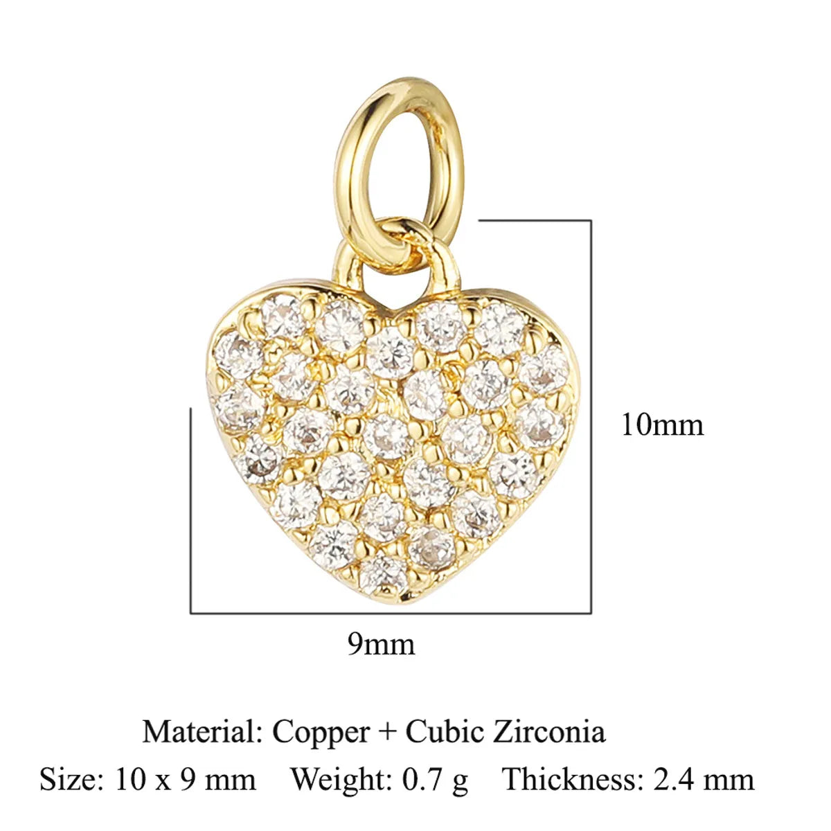 1 Piece Copper Zircon 18K Gold Plated Key