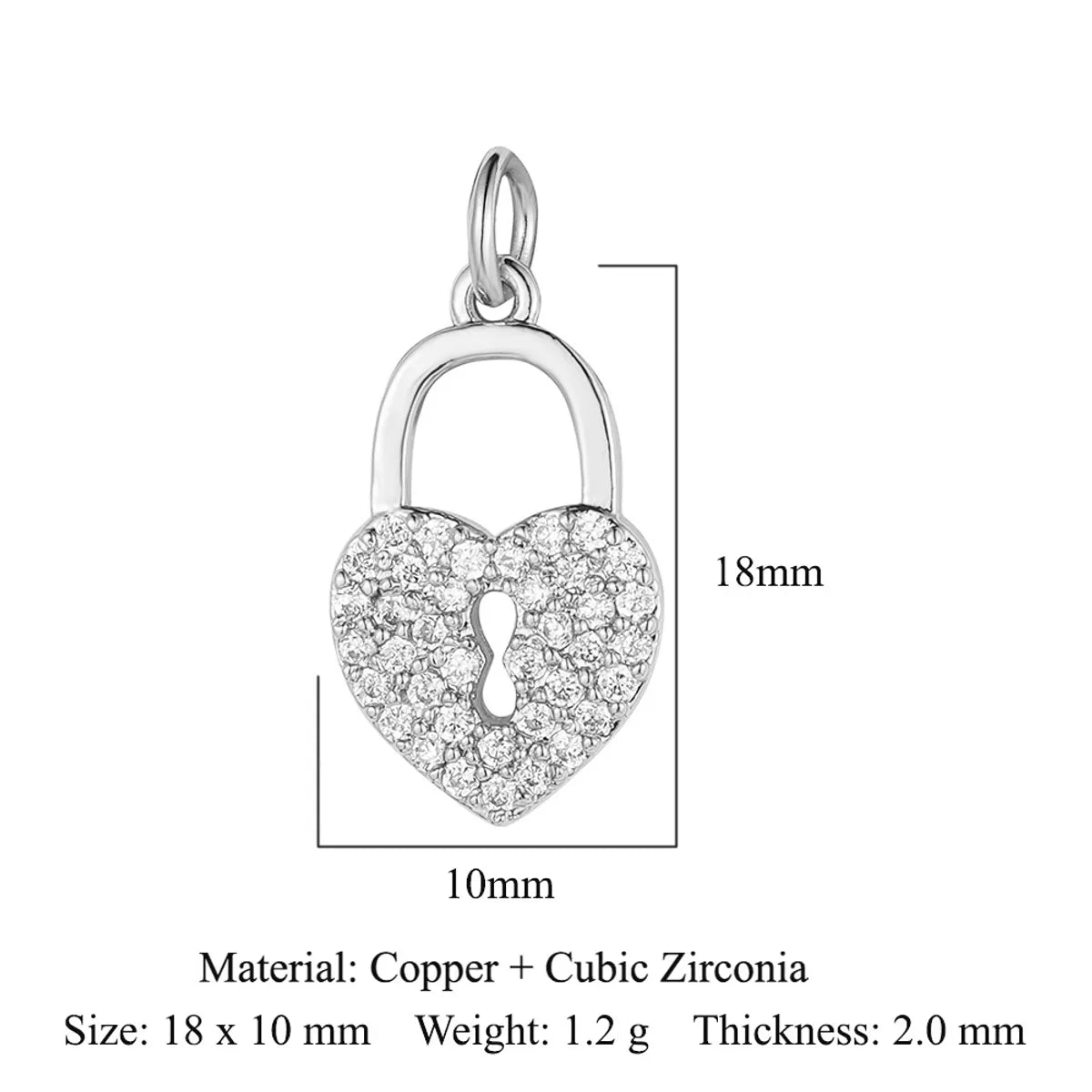 1 Piece Copper Zircon 18K Gold Plated Key