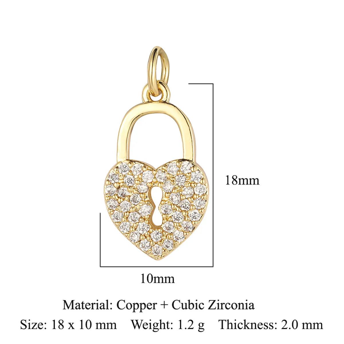 1 Piece Copper Zircon 18K Gold Plated Key