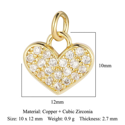 1 Piece Copper Zircon 18K Gold Plated Key