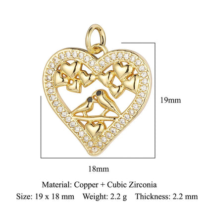 1 Piece Copper Zircon 18K Gold Plated Key