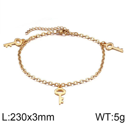 1 Piece Stainless Steel 18K Gold Plated Key