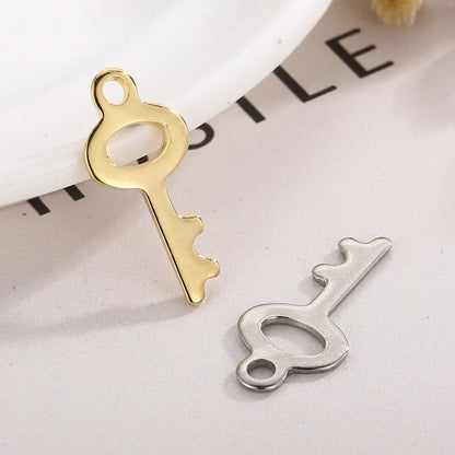 1 Piece Stainless Steel 18K Gold Plated Key