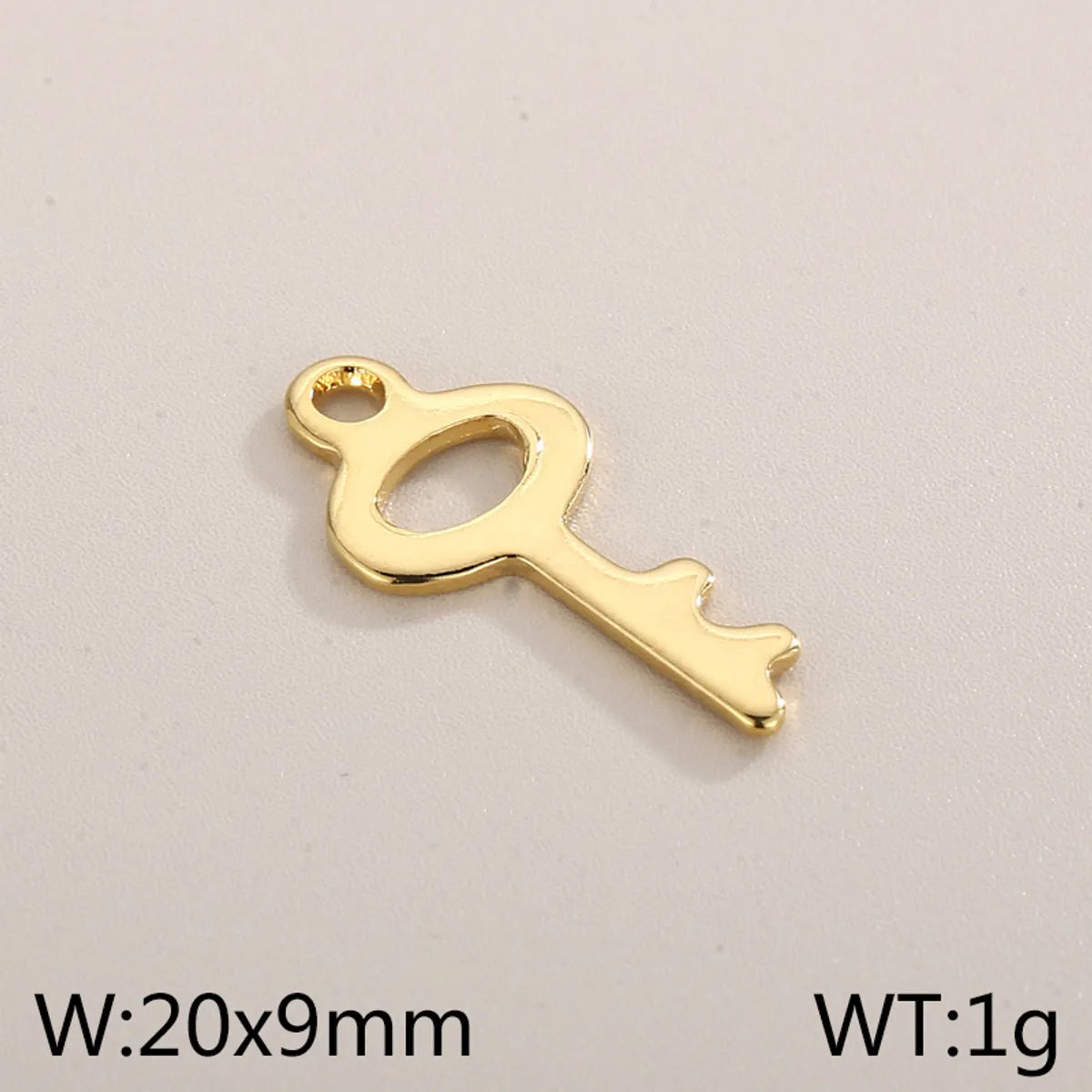 1 Piece Stainless Steel 18K Gold Plated Key