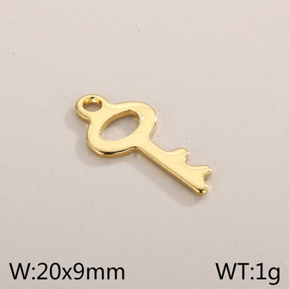 1 Piece Stainless Steel 18K Gold Plated Key