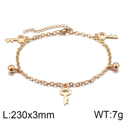 1 Piece Stainless Steel 18K Gold Plated Key