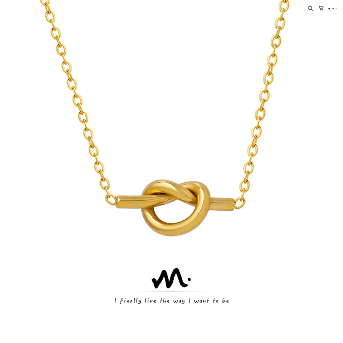 Simple Style Knot Titanium Steel Plating 18k Gold Plated Necklace