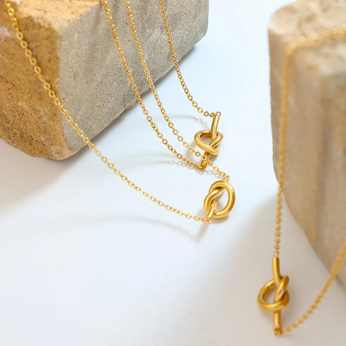 Simple Style Knot Titanium Steel Plating 18k Gold Plated Necklace