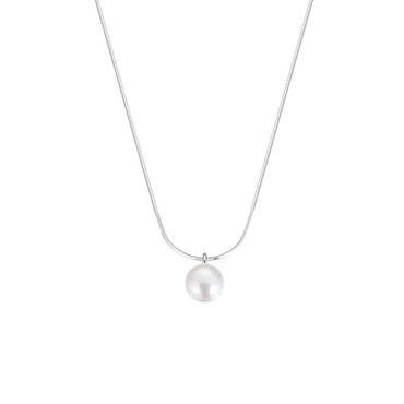 Simple Style Korean Style Geometric Sterling Silver Shell Pearls Pendant Necklace In Bulk