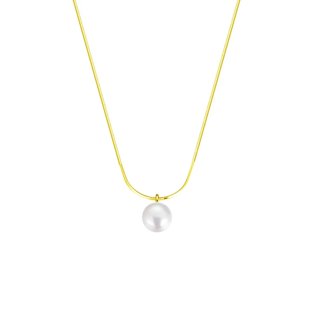 Simple Style Korean Style Geometric Sterling Silver Shell Pearls Pendant Necklace In Bulk