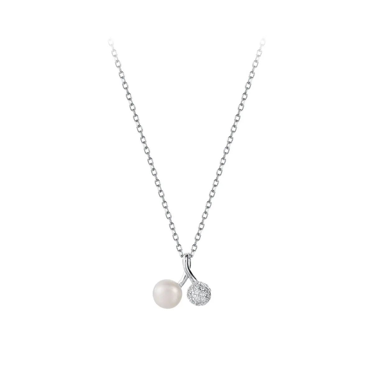 Simple Style Korean Style Geometric Sterling Silver Shell Pearls Pendant Necklace In Bulk