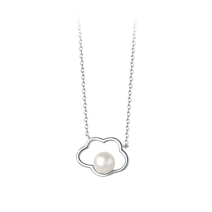 Simple Style Korean Style Geometric Sterling Silver Shell Pearls Pendant Necklace In Bulk