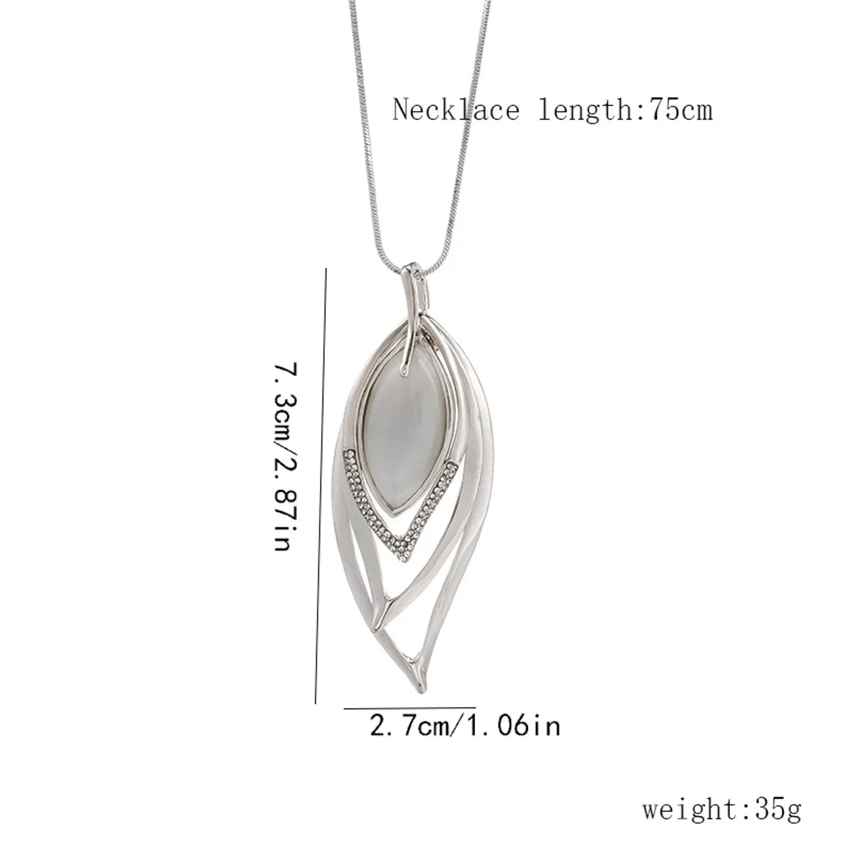 Simple Style Leaf Alloy Glass Copper Inlay Artificial Rhinestones Women's Pendant Necklace